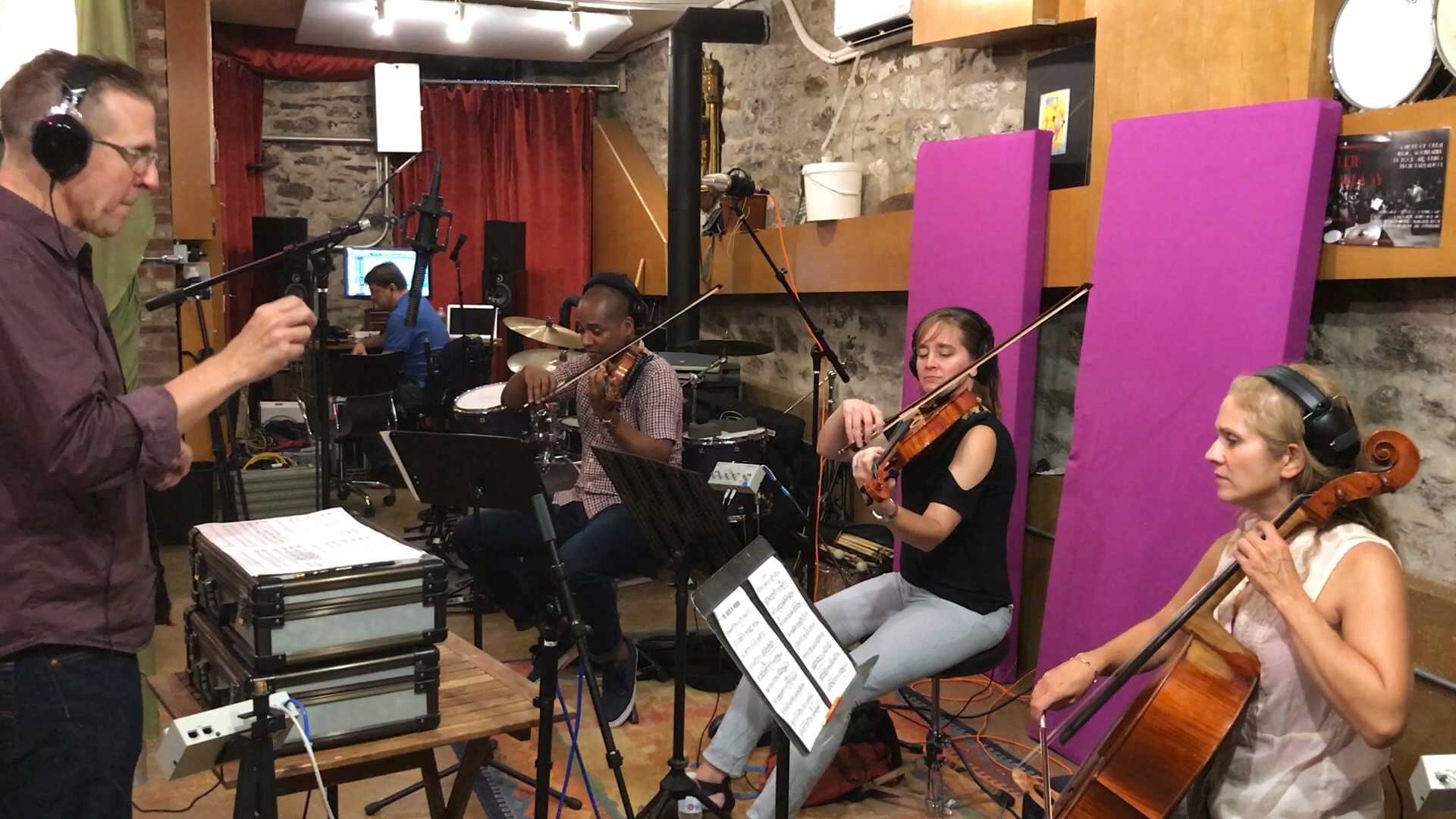 Steve conducting at a recording session for his piece